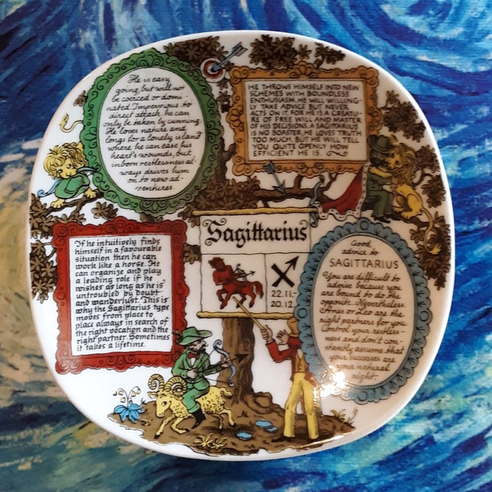 Zodiac Sagittarius ♐︎  Constellations Decorative Plate 5" Western Germany